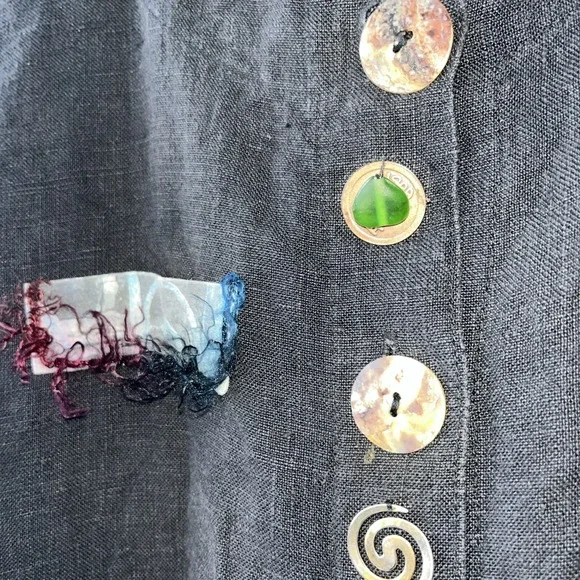 Vintage 1990's Lee Andersen Art To Wear Linen Dress. Large - Picture 9 of 12